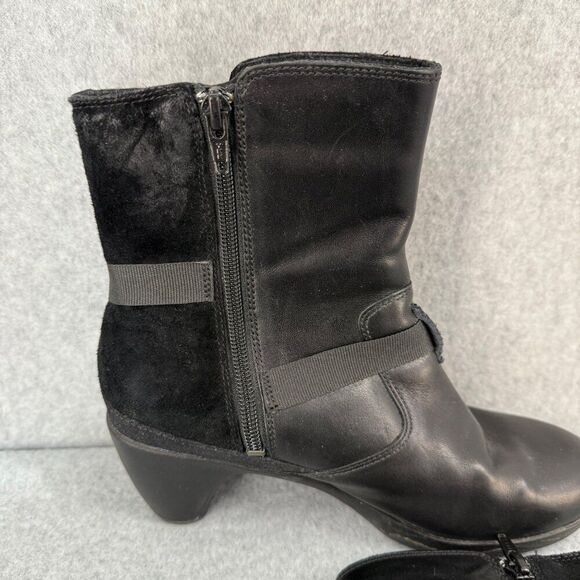 Merrell Womens Size 8 Black Evera Leather Suede Zip-Up Ankle Boots Booties Strap - Picture 5 of 12
